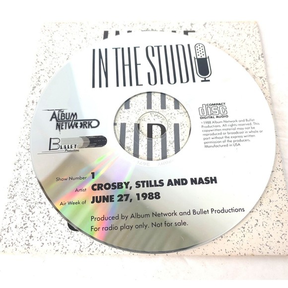 Crosby Stills & Nash - In the Studio June 27, 1988 - U.S. promo cd - Picture 1 of 5